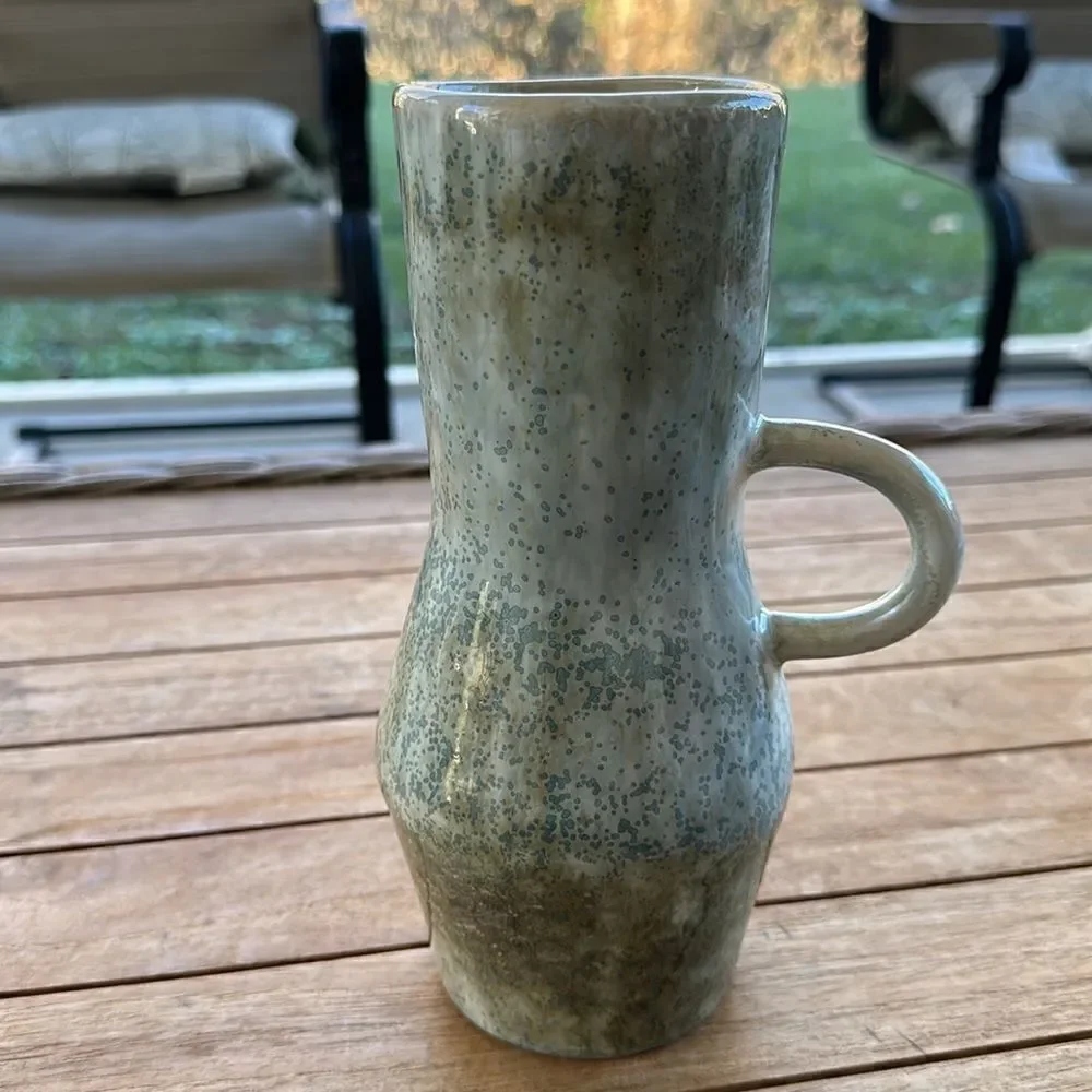 Crate & Barrel Speckled Glazed Vase